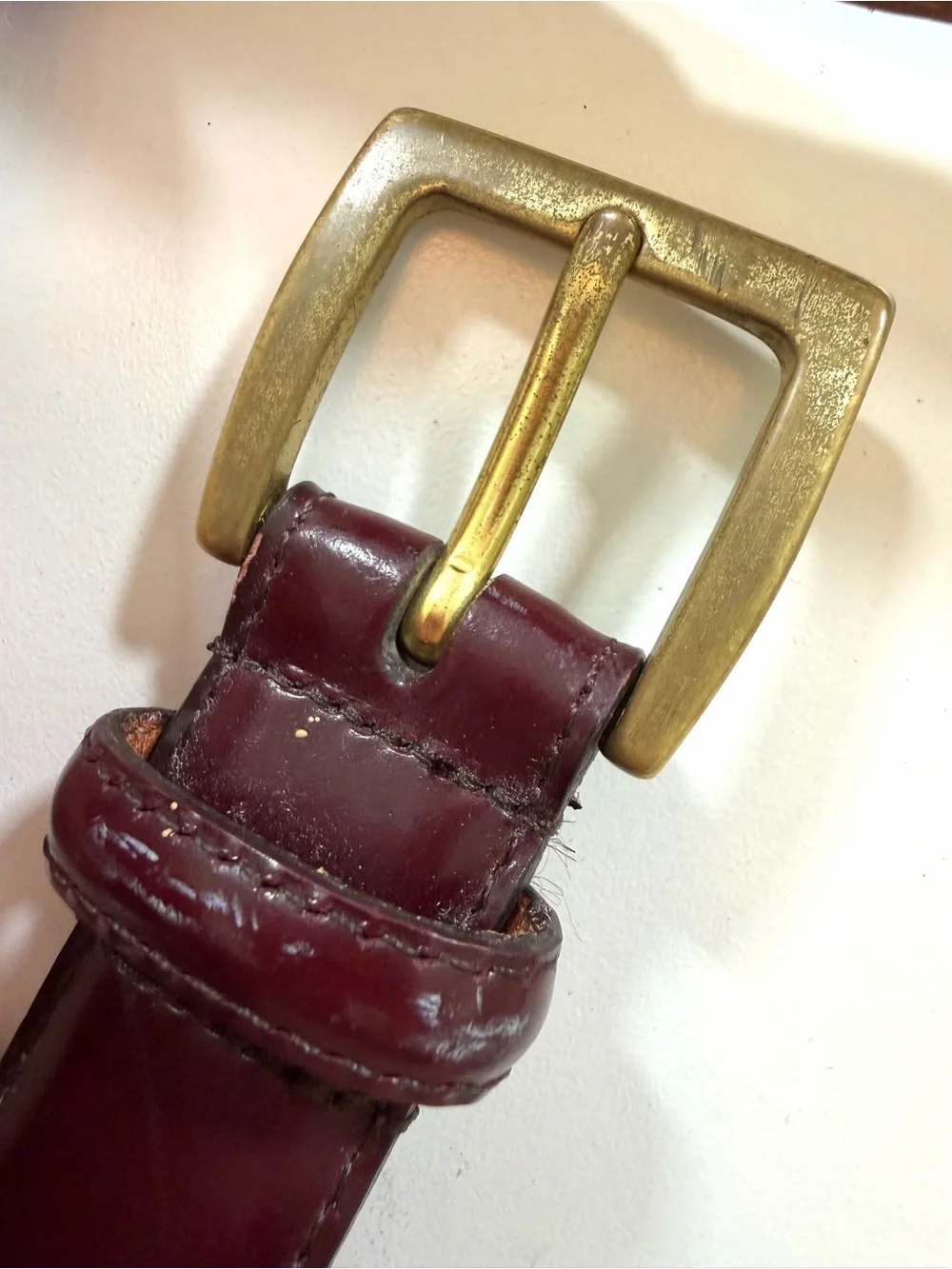 Vintage Coach Leather Belt Burgundy Oxblood Brass Buckle Size 36